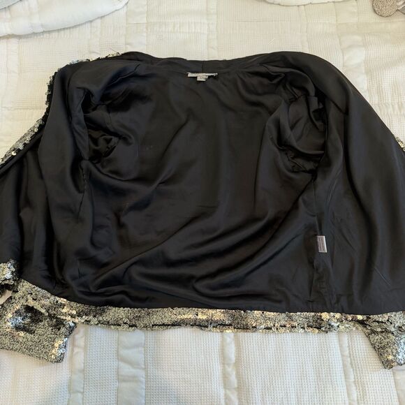 Alberto Makali Jacket Women Medium Gold Sequin Blazer Metallic New Years Holiday - Picture 8 of 12